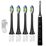 4Pcs Replacement Electric Toothbrush Heads Compatible with Philips Black