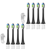 8Pcs Replacement Electric Toothbrush Heads Compatible with Philips Black