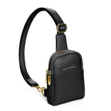 Unisex PU Sling Bag Fanny Pack Chest Pack Crossbody Bag Black