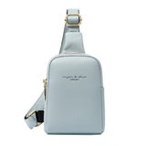 Unisex PU Sling Bag Fanny Pack Chest Pack Crossbody Bag Blue