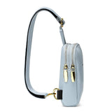 Unisex PU Sling Bag Fanny Pack Chest Pack Crossbody Bag Blue