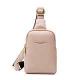 Unisex PU Sling Bag Fanny Pack Chest Pack Crossbody Bag Pink