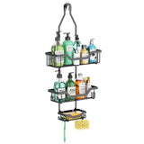 3 Layers Hanging Shower Caddy Over the Shower Head Bathroom Shelf Organizer