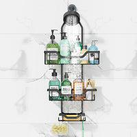 3 Layers Hanging Shower Caddy Over the Shower Head Bathroom Shelf Organizer