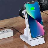 3 in 1 15W Qi Fast Charger Charging Station for iPhone/Apple Watch/AirPods White