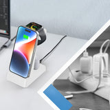 3 in 1 15W Qi Fast Charger Charging Station for iPhone/Apple Watch/AirPods White