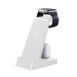 3 in 1 15W Qi Fast Charger Charging Station for iPhone/Apple Watch/AirPods White
