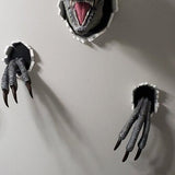 3-Piece Set Wall-Mounted Dinosaur Sculpture Props Home Art Dinosaur Decoration Blue