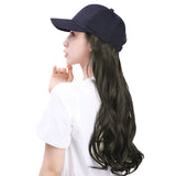 Black Curly Long Wig Hat Adjustable Baseball Cap Hat Sun Visor Cap for Women Girls