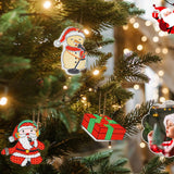 15Pcs DIY Christmas Acrylic Diamond Painting Keychain Xmas Hanging Key Ring Pendant Style 2