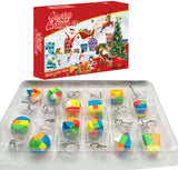 24Pcs Brain Teaser Puzzles Toys Advent Calendar Christmas Countdown Calendar Gift Box Style 1