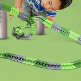 46Pcs Changeable Track Dinosaur Racing Car Set Kids Light Up Dinosaur Car Toy