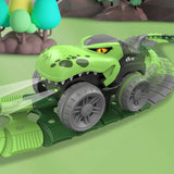 46Pcs Changeable Track Dinosaur Racing Car Set Kids Light Up Dinosaur Car Toy