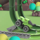 46Pcs Changeable Track Dinosaur Racing Car Set Kids Light Up Dinosaur Car Toy
