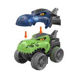 92Pcs Changeable Track Dinosaur Racing Car Set Kids Light Up Dinosaur Car Toy