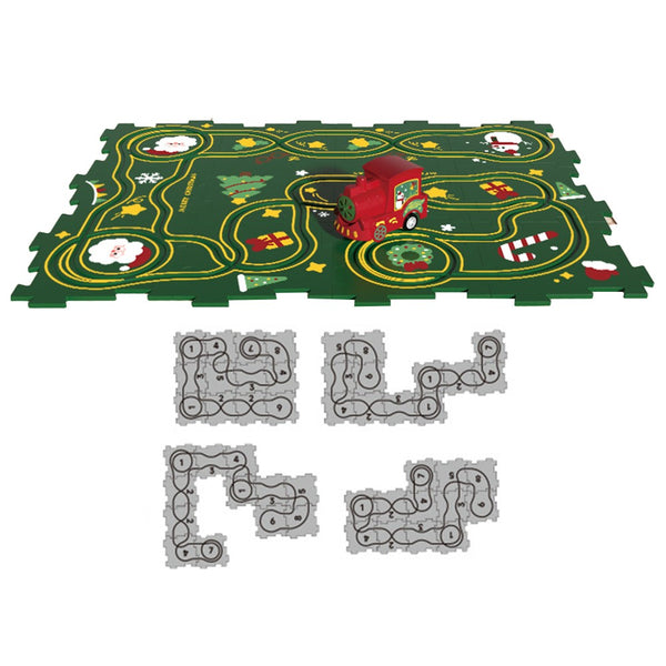 13-Piece Christmas DIY Assembling RailCar Building Toys Set Puzzle Track Car Play Set Kid Gift