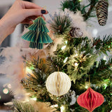 6Pcs Christmas Tree Honeycomb Ball Hanging Pendants