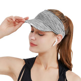 Elastic Empty Top Caps Sun Visor Caps Sun Protection Sports Beach Hat Grey