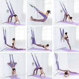 Stretching Exercise Strap Leg Stretcher Belt Flexibility Trainer for Dance Yoga Ballet Exercise Purple