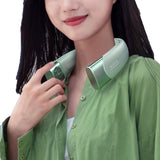 Hanging Neck Fan Wearable Bladeless Fan USB Rechargeable Cooling Fan with 5 Speed Adjustment Green