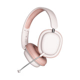 Wireless 5.3 Bluetooth Headphones Head-Worn Stereo Headset with Mic Pink