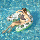 Inflatable Pool Float Chair Floaties Lounge Toys with Cup Holder Summer Swimming Green