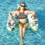 Inflatable Pool Float Chair Floaties Lounge Toys with Cup Holder Summer Swimming Green