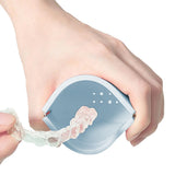 Portable Silicone Retainer Storage Case Retainer Holder Mouth Guard Retainer Case Blue