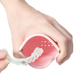 Portable Silicone Retainer Storage Case Retainer Holder Mouth Guard Retainer Case Pink