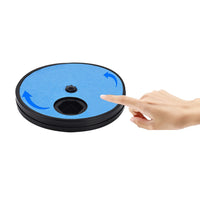 Non-Slip Pet Dog Scratch Board Rotating Round Dog Nail Scratch Pad with 6 Snack Compartments Blue