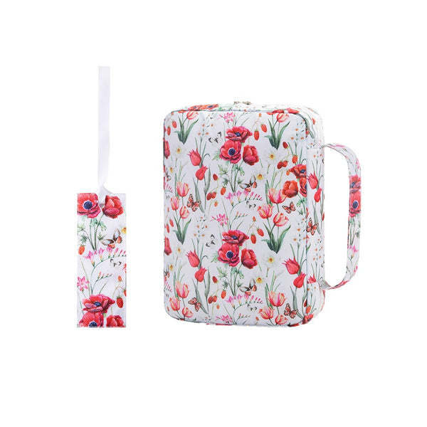 Printed Bible Bag Portable Bible Cover Bible Holder Case with Bookmark Style 1