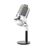 USB Condenser Microphone Gaming Mic with RGB Light for PC Gaming Live Recording Streaming White