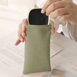 2Pcs Squeeze Top Glasses Pouches Portable Leather Sunglasses Storage Bags Travel Glasses Pouch Green and Pink