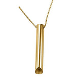Stainless Steel Meditation Necklace Breathing Necklace Gold