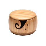 Wooden Yarn Bowl with Lid Knitting Container Storage Bowl Home Sewing Supplies Wood Color