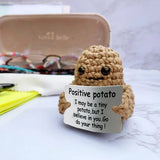 3Pcs Mini Funny Positive Hooking Doll Inspirational Emotional Support Knitting Ornament for Friends Party Style 1
