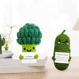 3Pcs Mini Funny Positive hooking Doll Inspirational Emotional Support Knitting Ornament for Friends Party Style 2