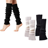 2 Pairs of Knitted Long Socks Stretch Leg Warm Knee High Boot Socks for Dance Party Casual Wear