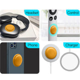 5PCS Self-Adhesive Silicone Airtag Case for Apple Air Tag Tracker Sleeve Cover Holder Yellow