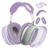 For Apple AirPods Max Headphones Protective Case Clear Silicone Ear Pad Sleeves Full Set Covers Purple