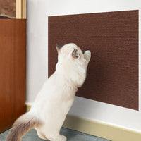 100x40cm Self-Adhesive Cat Scratching Mat Cuttable Climbing Cat Scratcher Pad Scratching Board Mat Coffee