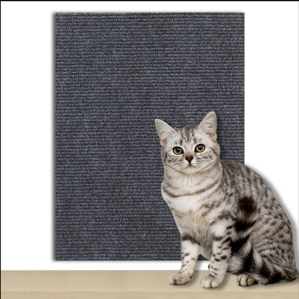 100x40cm Self-Adhesive Cat Scratching Mat Cuttable Climbing Cat Scratcher Pad Scratching Board Mat Dark Grey
