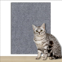 100x40cm Self-Adhesive Cat Scratching Mat Cuttable Climbing Cat Scratcher Pad Scratching Board Mat Light Grey