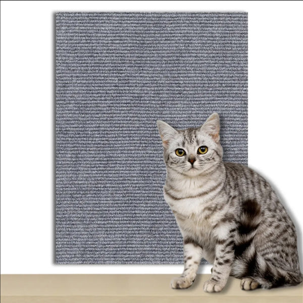 100x40cm Self-Adhesive Cat Scratching Mat Cuttable Climbing Cat Scratcher Pad Scratching Board Mat Light Grey