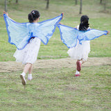 Fairy Butterfly Wing Costume Fancy Dress-up Butterfly Wings Cape for Girls Blue