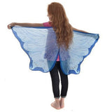 Fairy Butterfly Wing Costume Fancy Dress-up Butterfly Wings Cape for Girls Blue