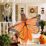 Fairy Butterfly Wing Costume Fancy Dress-up Butterfly Wings Cape for Girls Orange