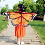 Fairy Butterfly Wing Costume Fancy Dress-up Butterfly Wings Cape for Girls Orange