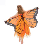 Fairy Butterfly Wing Costume Fancy Dress-up Butterfly Wings Cape for Girls Orange