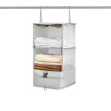 Foldable Storage Shelf Travel Packing Cube Portable Hanging Wardrobe Clothes Organizer Grey